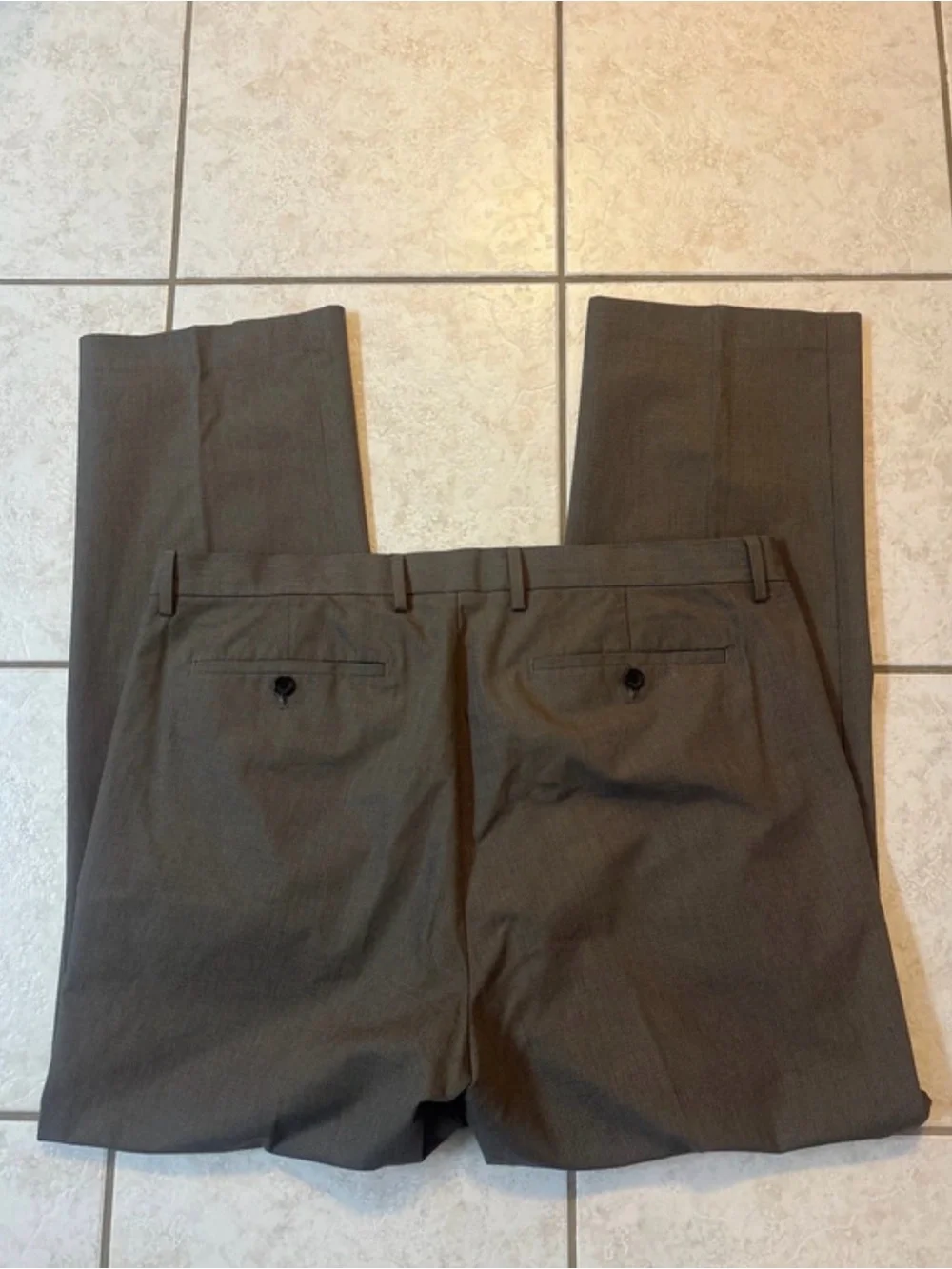Men's Banana Republic Classic Flat-Front Dress Pants in Brown check size 38x32